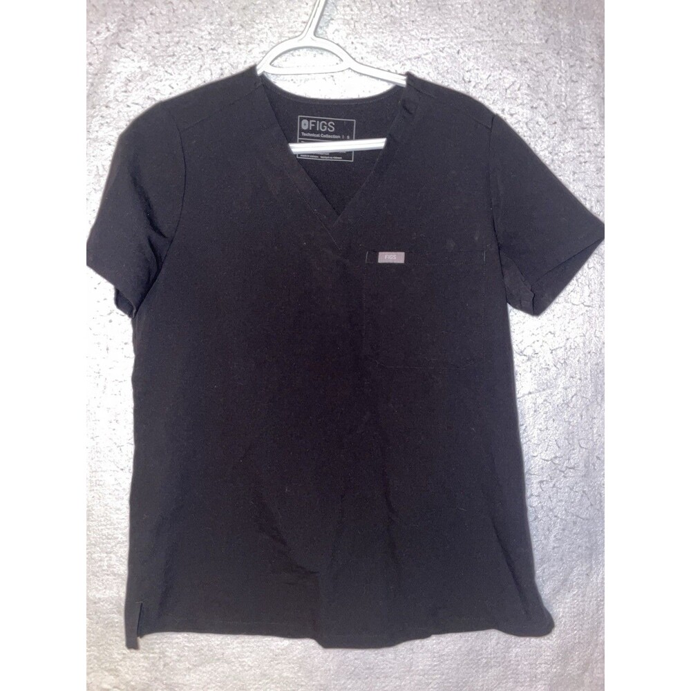 Figs Catarina one pocket Black PO# 2583 Women's Size S Scrub Top nursing